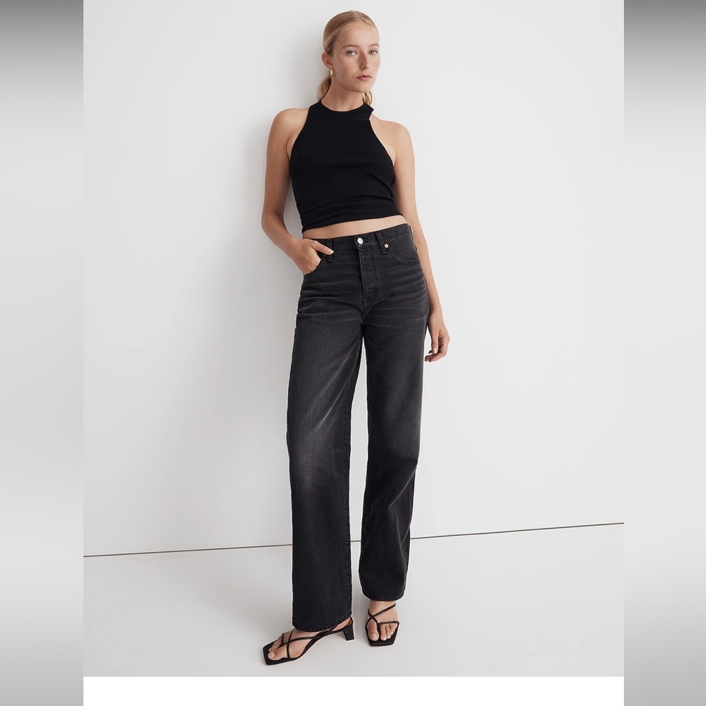 Madewell Petite Low-Slung Straight Jeans in Kent Wash Sz 26P NWT